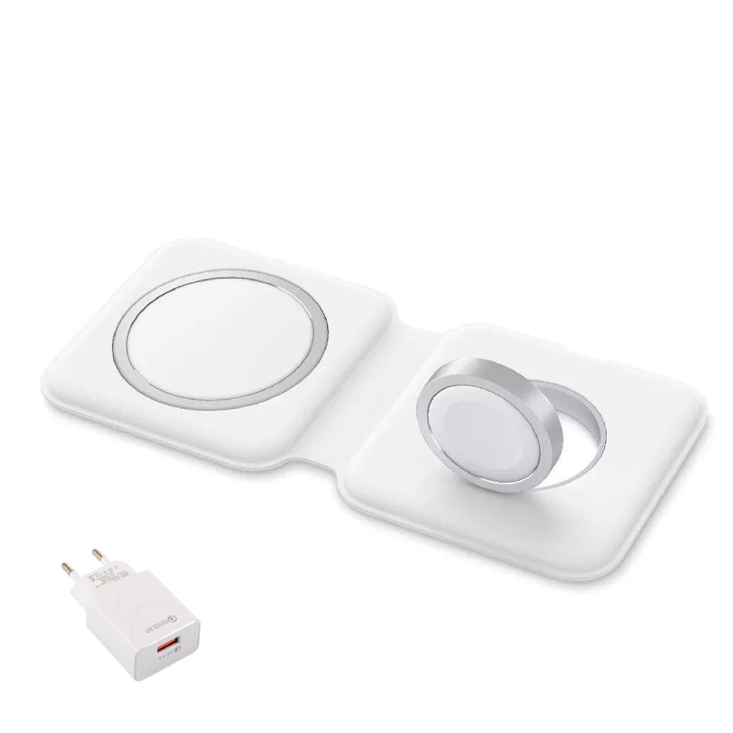 Cargador Magsafe Duo Alpha™ cromado - ENGLA Chile ® Con adaptador de carga rápida