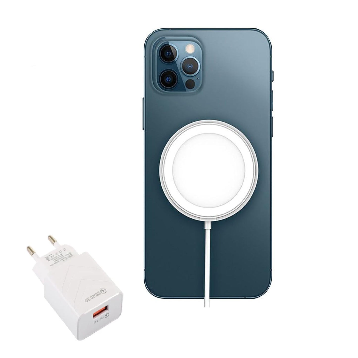 Cargador magnético Magsafe para iPhone 12 - 14 series - ENGLA Chile ® Con adaptador de carga rápida