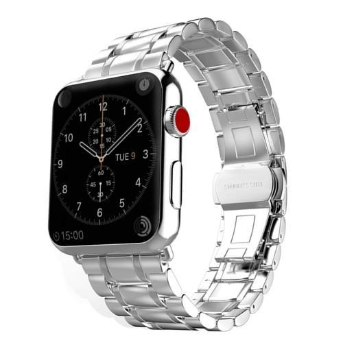 Exclusiva correa de lujo Apple metálica con incrustaciones de colores - ENGLA Chile ® Silver / 38mm