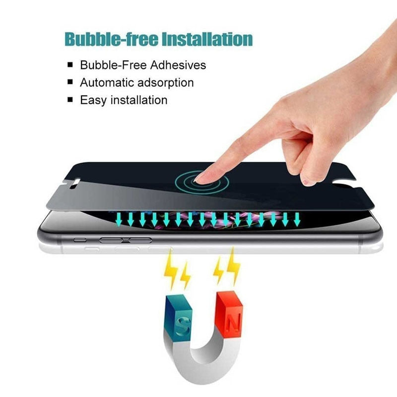 Lámina de vidrio anti espía 9D completa - ENGLA Chile ®