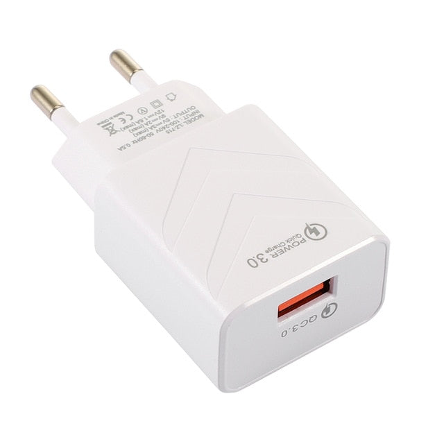 Adaptador de carga rápida 18W QC3.0 - ENGLA Chile ® Blanco