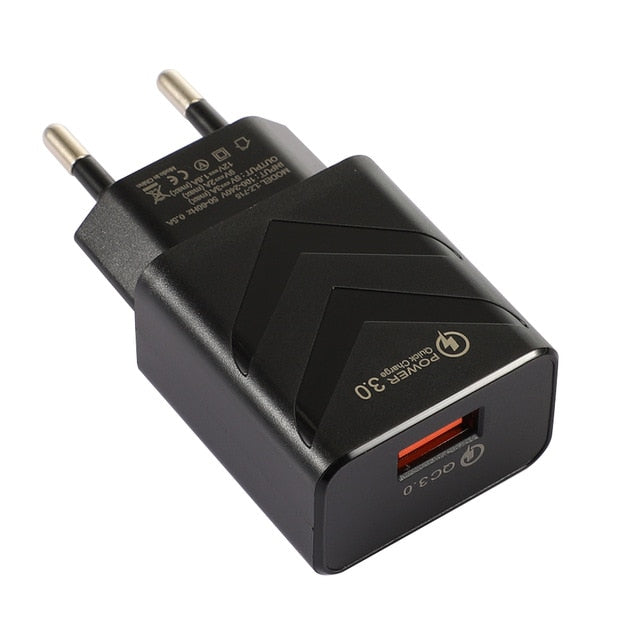 Adaptador de carga rápida 18W QC3.0 - ENGLA Chile ® Negro